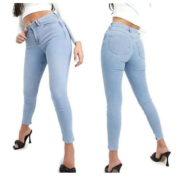 NEW ASOS Design Petite High Rise Ridley Skinny Jeans Stonewash Womens 26P 26 x26 - Picture 7 of 7